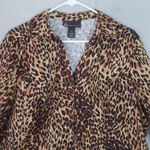 Lane Bryant Leopard Print Long Sleeve Button Down Top - Picture 2 of 9